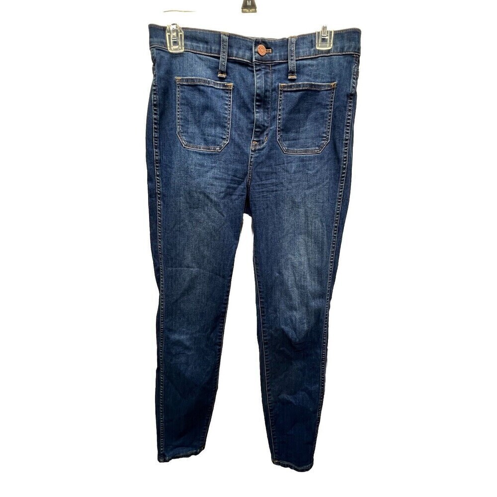 Madewell High Waisted Skinny Sailor Blue Skinny Jeans Women's Size 30 Dark Wash
